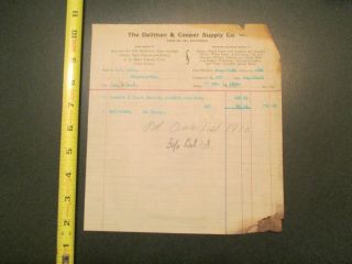 Dallman & Cooper Supply Co Fond Du Lac Wisconsin 1910 Invoice Letterhead 986