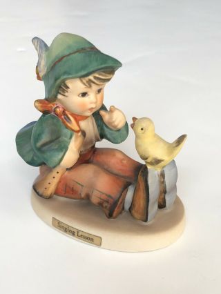 Vintage Hummel Singing Lesson Boy Bird Figurine Goebel W Germany 63
