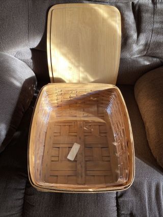 2001 Longaberger Letters Basket With Plastic Insert And Lid