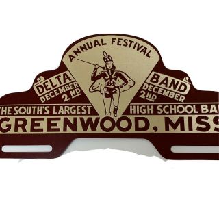 Delta Band Festival Greenwood Mississippi License Plate Metal Tin Sign Decor