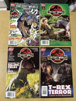 Lost World Jurassic Park 1,  2,  3 & 4 (topps 1997) Comics Rare Variant Cover Set
