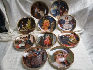 Norman Rockwell Rediscovered Women Series Plates 1 - 10,  Cert.  Of Authenticities