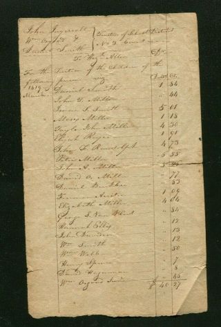 1819 John Ingersoll Wm Osgood Samuel Smith School Dist 3 List Students &tuition