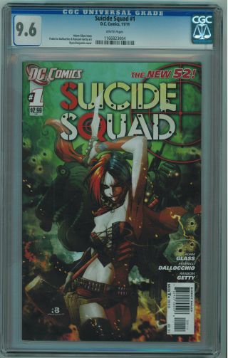 Suicide Squad 1 Cgc 9.  6 1st Harley In Squad 52 White Pgs 2011