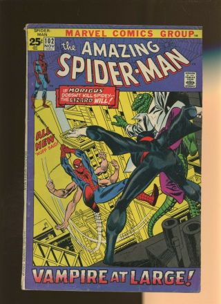 Spider - Man 102 Vg,  4.  5 1 Book Morbius Origin Roy Thomas & Gil Kane