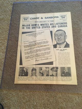 1935 Newspaper With Major Bowes Amateur Hour - Chase&sandborn Adv