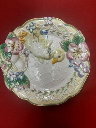 Fitz And Floyd Garden Rhapsody Canape Plate.  Retired 2004