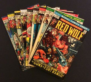 Red Wolf 1 - 9 Comic Books Western Hero Bronze Age Marvel Syd Shores 1972 Fine