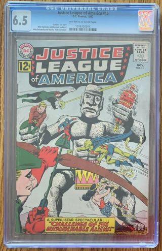 Cgc 6.  5 Fn,  Justice League Of America Comic (dc,  1962) 15 Silver Age