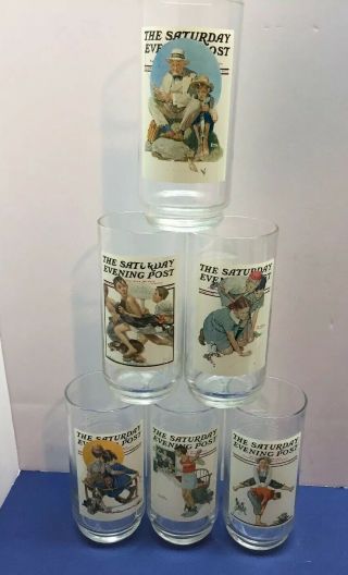 Vintage Norman Rockwell The Saturday Evening Post Drinking Glasses April 1922