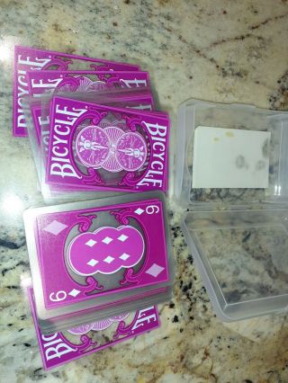 Vintage Bicycle Plastic Playing Cards See Through In Case