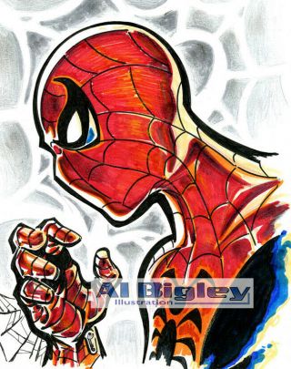 SPIDER - MAN 1 Variant Color Sketch Cover Al Bigley Art Marvel Comics 2