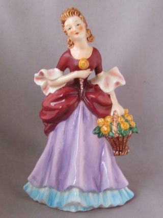 Vintage Goebel Porcelain Art Deco Fashion Lady With Flower Basket Germany