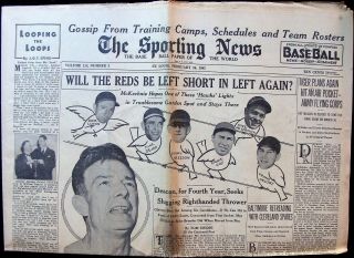 Feb 26,  1942 Sporting News - Ty Cobb Vern Stephens Nap Lajoie Dolly Stark