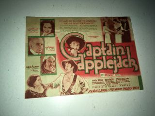 Captain Applejack Movie Herald 1931 Mary Brian John Halliday Comedy Adventure