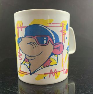1986 Roland Rat Superstar And Friends Kiln Craft England White Coffee Mug Cup
