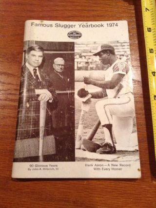 1974 Famous Slugger Yearbook Baseball Louisville Slugger Hank Aaron Record Cover