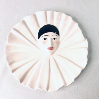 Vintage Taste Setter Sigma Harlequin Pierrot Clown Ceramic Dish Plate 8 In