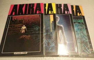 Akira 1,  2,  3 & 4 1988 Volume 1 Epic Comics Katsuhiro Otomo Set/run