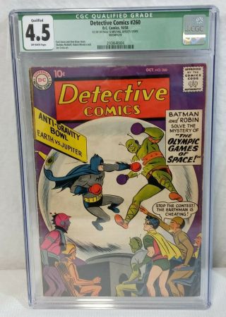 Detective Comics 260 Cgc 4.  5 Off White Pages Batman & Robin Boxing 1958