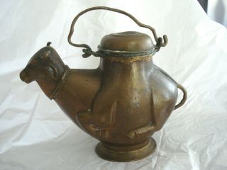Old Copper Cow / Ox / Bull Holy Water Pot Pitcher Figural India