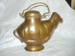 OLD COPPER COW / OX / BULL HOLY WATER POT PITCHER FIGURAL INDIA 3