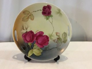 Vintage Psag Bavaria 9 - 1/4 " Hand Painted German Floral Collectible Plate Signed