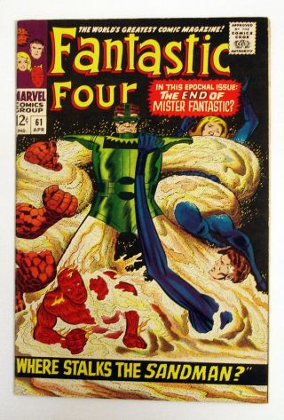 Fantastic Four 61 1967 Silver Age Marvel Comic Lee Kirby Ff Vs The Sandman