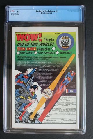 Masters of the Universe 1 DC Comics 1982 HE - MAN Movie Canadian Variant CGC 9.  0 2