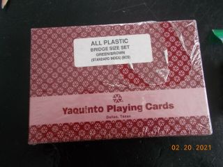 Yaquinto All Plastic Playing Cards 2 Decks Box Bridge Size Standard Index