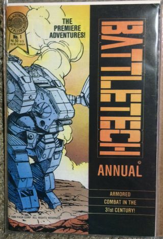 Battletech Annual 1 Blackthorne Publishing 1989 Rare Premiere Adventures