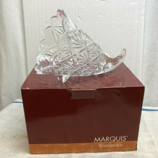 Marquis By Waterford 10 " Leaded Crystal Cornucopia Vase - - Horn Of Plenty