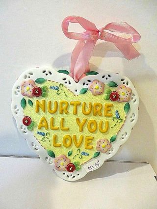 Mary Engelbreit " Mother - O - Mine " Hanging Heart Wall Ornament
