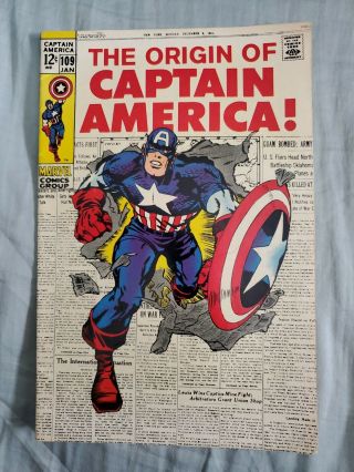 The Origin Of Captain America Number 1 0 9.  12 Cent Comic Extra Fine