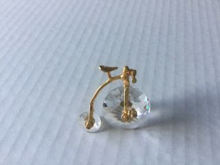 Swarovski Figurine Crystal Penny Farthing Bicycle Gold