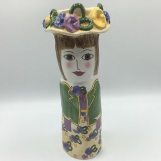 Susan Paley By Ganz - Samantha Vase10.  5 " Pre - Owned,  Hand Painted,  Gorgeous