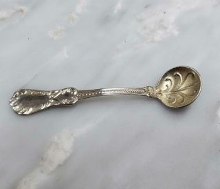 Vintage Sterling Silver Mini Salt Spoon 2.  8 Grams 2 - H1069