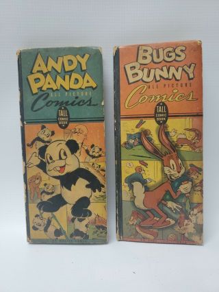 Bugs Bunny & Andy Panda All Picture Comics Tall Comic Books 1943 Vg,  Orig Owner