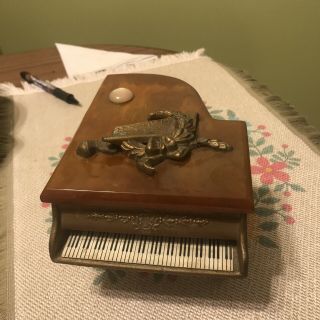 Music Box Piano,  Thorens movement,  Vintage,  Mfg by Silverite Co,  Bklyn,  NY 3