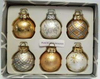 Department 56 Mercury Glass Ornament Placecard Holders Set Of 6 Silver And Gold