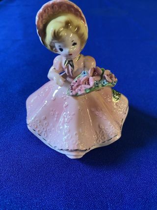 Josef Originals - Vintage Girl In Pink Dress With Roses - May -