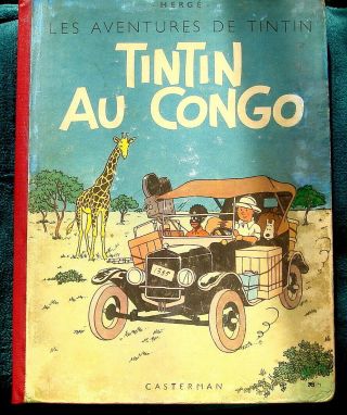 Tintin Au Congo.  Extremely Rare Album From 1946.  First Colour Edition.  B1