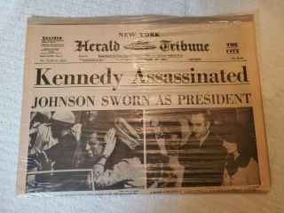 Ny Herald Tribune 1963 Kennedy Assassinated Newspaper Reissue