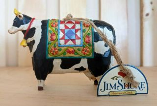 2006 Jim Shore / Heartwood Creek Cow Ornament - 3.  75 " W X 2.  5 " T / Tags