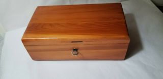 Vintage Lane Furniture Small Wood Chest Jewelry Box With Key 9 X 5 X 3 1/2 "