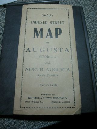 Early 1900s Indexed Street Map Of Augusta Georgia South Carolina