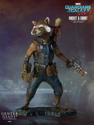 Gentle Giant Guardians Of The Galaxy Rocket And Groot Collectors Gallery Statue