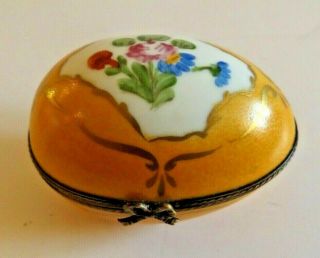 Vintage Egg Shaped Limoges Trinket Box Peint Main France