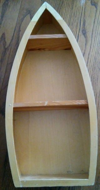 Wood Boat Display Shelf Tabletop Or Hanging Nautical Decor 20 - 3/4 " X 9 - 1/2 "