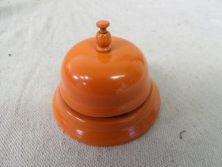 Vintage Retro Orange Metal Bell for Hotel or Reception Desk 2